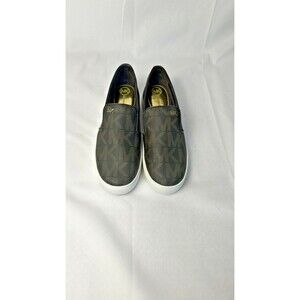 MICHAEL KORS Women's Teddi Signature Logo Brown Slip on Sneakers Size 6.5